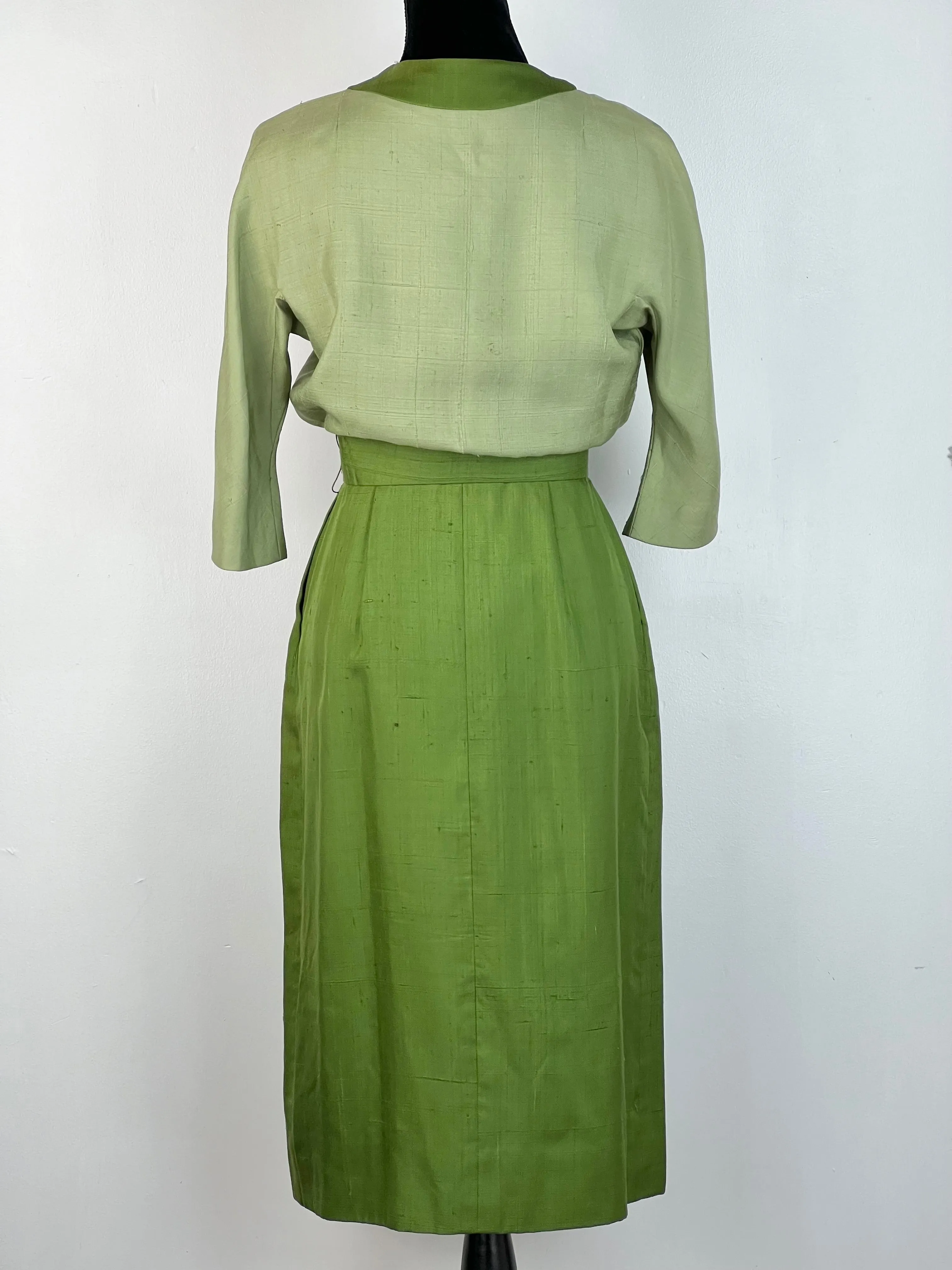 1960s Two Tone Green Frock - AU8