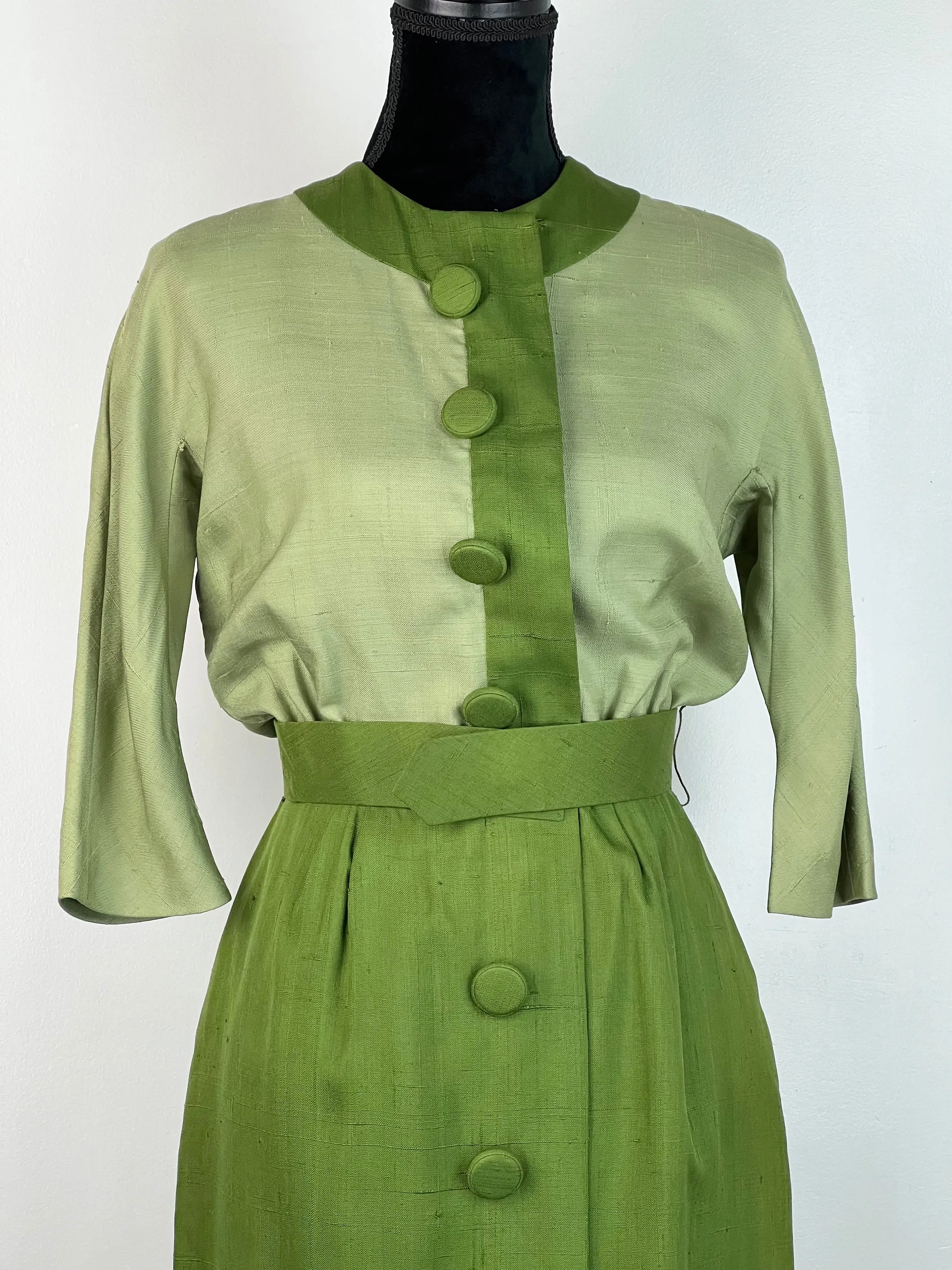 1960s Two Tone Green Frock - AU8