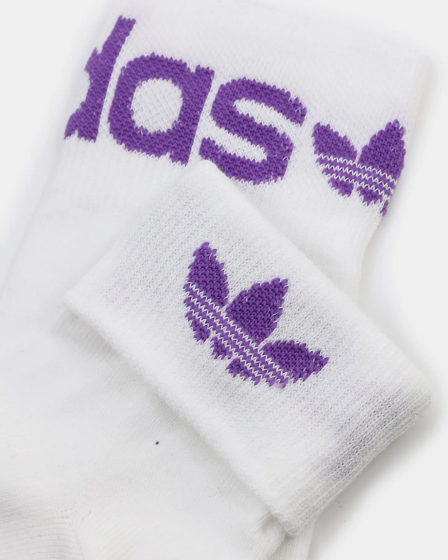 Adidas Fold Cuff Crew Socks 3 Pack White / Vivid Pink / Active Purple / Solar Gold