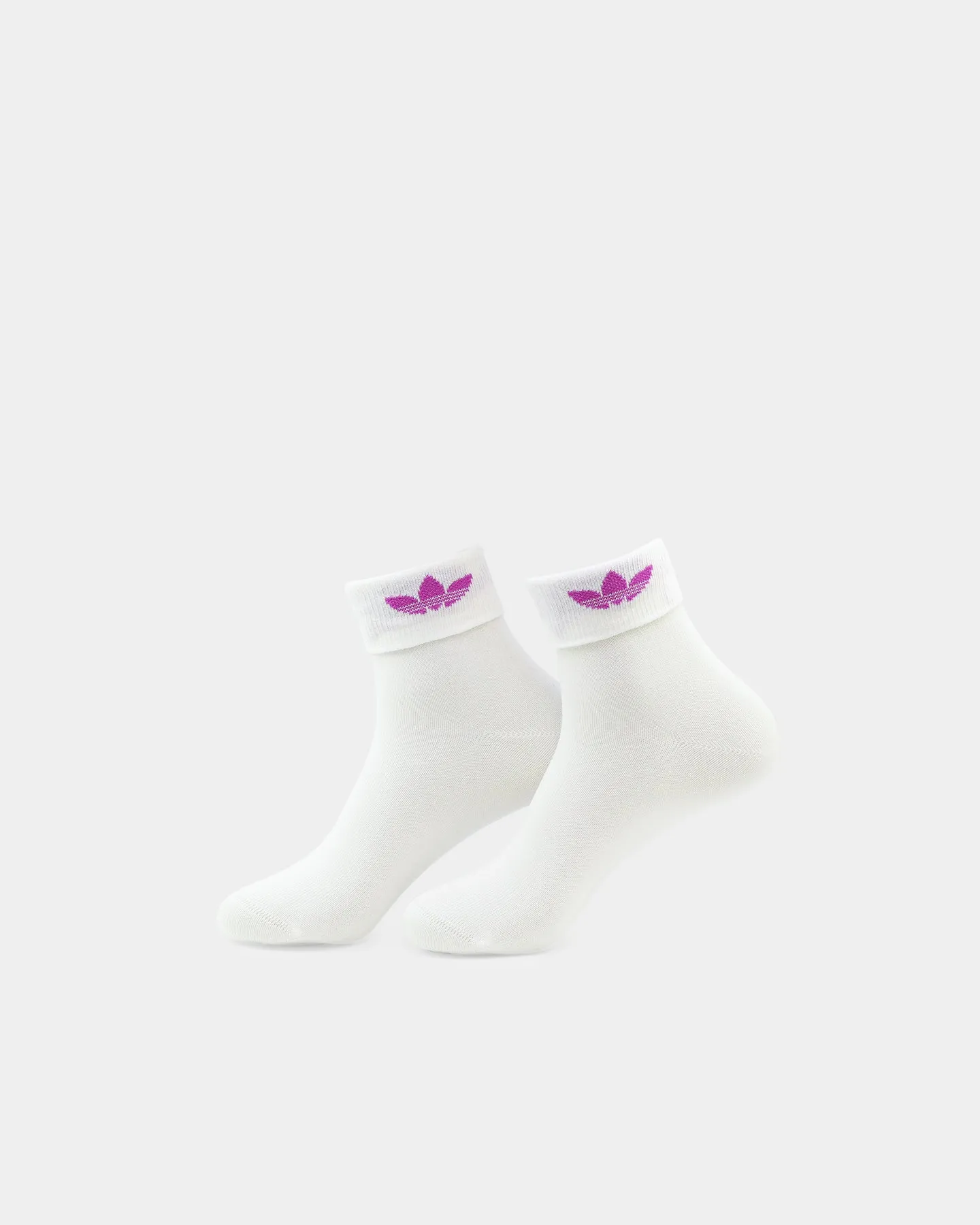 Adidas Fold Cuff Crew Socks 3 Pack White / Vivid Pink / Active Purple / Solar Gold