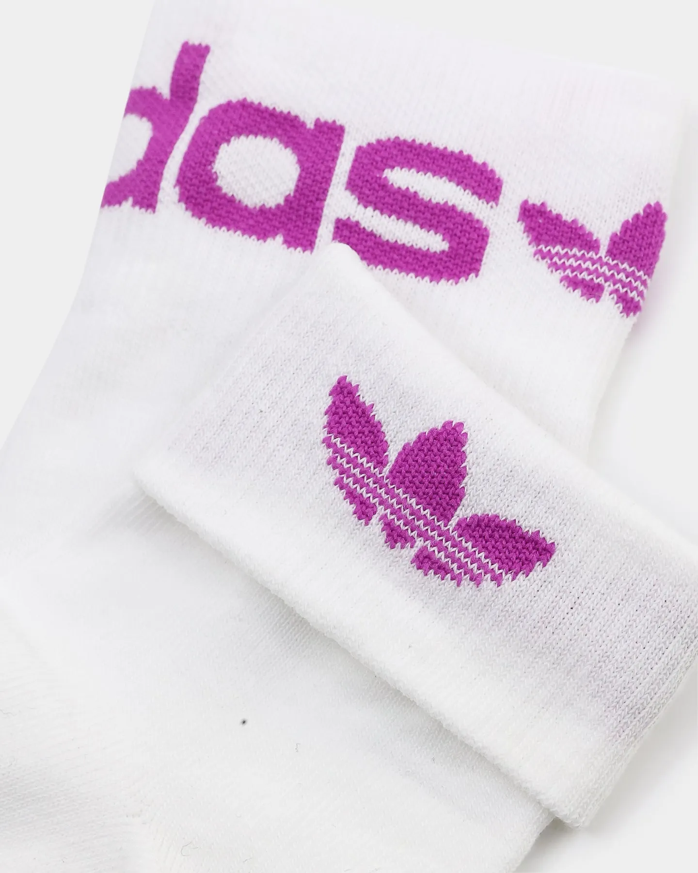 Adidas Fold Cuff Crew Socks 3 Pack White / Vivid Pink / Active Purple / Solar Gold