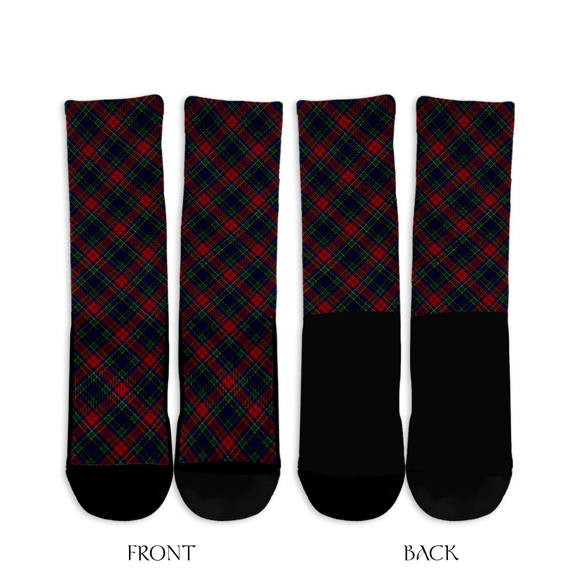 Allison Red Tartan Crew Socks Cross Tartan Style