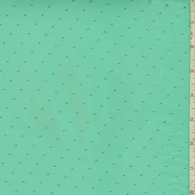 Aqua Green/Metallic Gold Pin Dot Chiffon Fabric