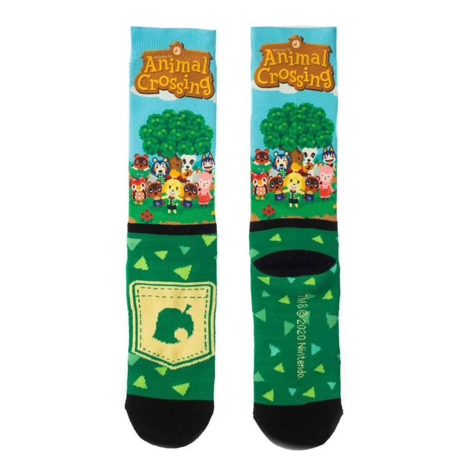 Bioworld Animal Crossing Panel Print Single Pair Men's Crew Socks