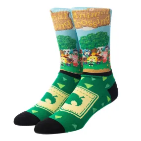 Bioworld Animal Crossing Panel Print Single Pair Men's Crew Socks