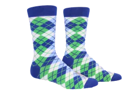 Blue Green Argyle Sock