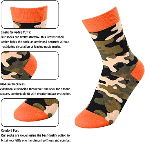 Boys Camo Socks Print, Camouflage Socks, Cute Socks, Cool Socks, Socks Gift, Hunting Socks, Camo Gear, Gifts For Kids 4-7 Years Old Boys