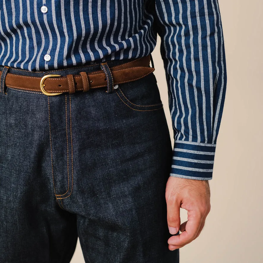 Brown Gold Suede Belt