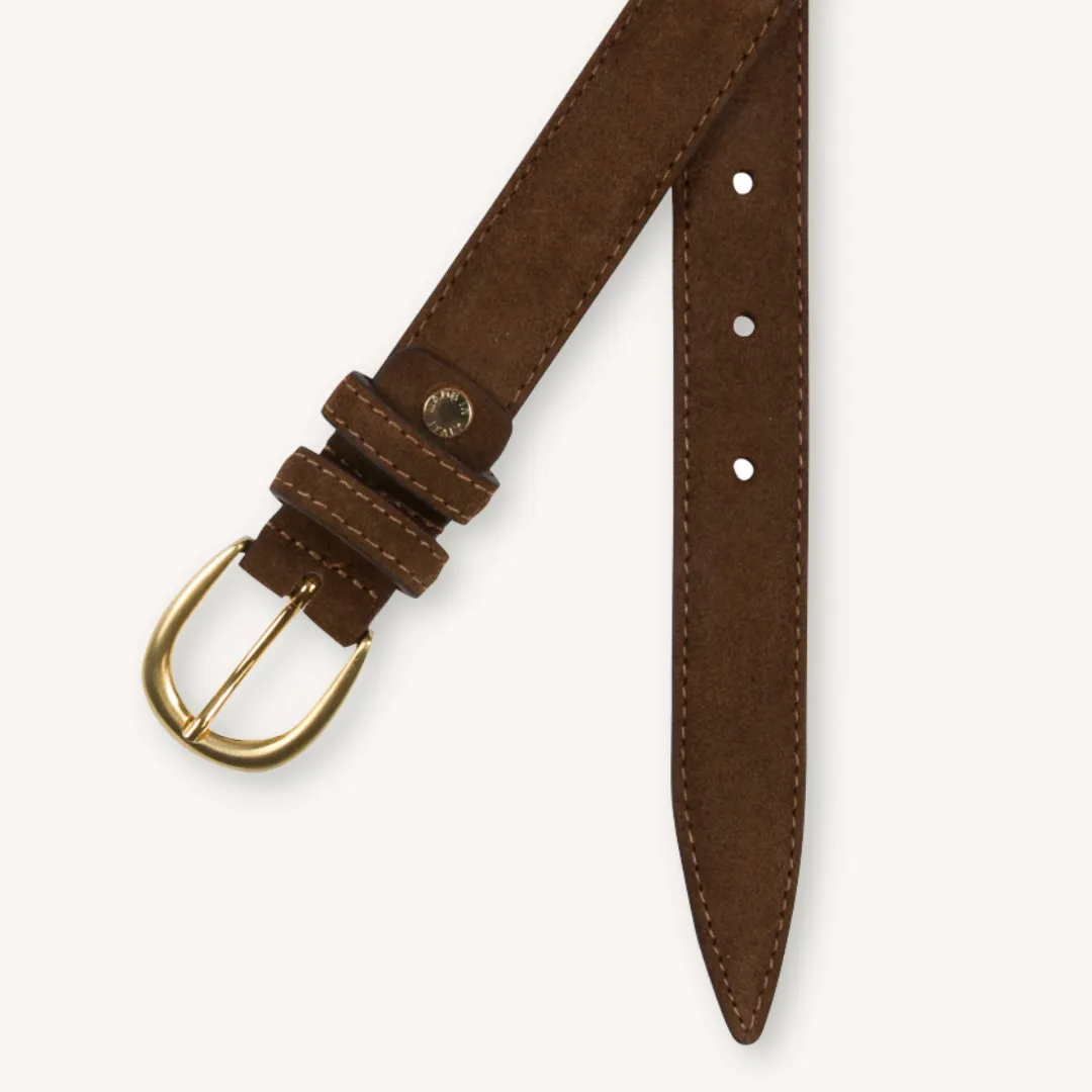 Brown Gold Suede Belt