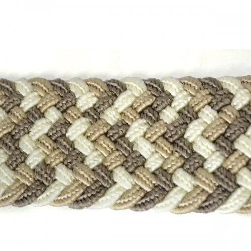 CHAYCE - Woven Light Beige Elastic Stretch Belt CLEARANCE