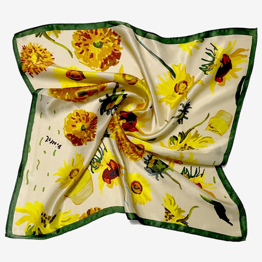 Classic Painting Silk Bandana Scarf Kerchief