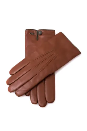 Cognac Brown Lamb Nappa Leather Dress Gloves