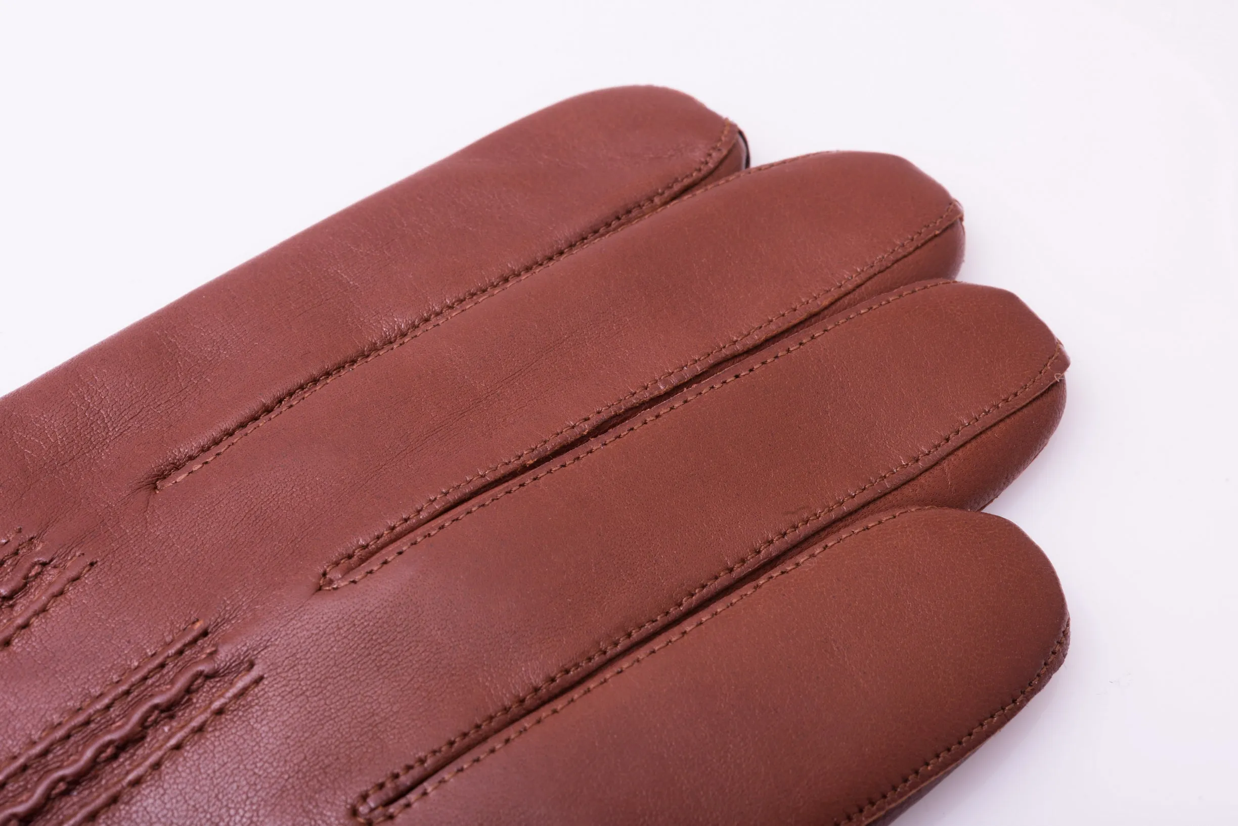 Cognac Brown Lamb Nappa Leather Dress Gloves