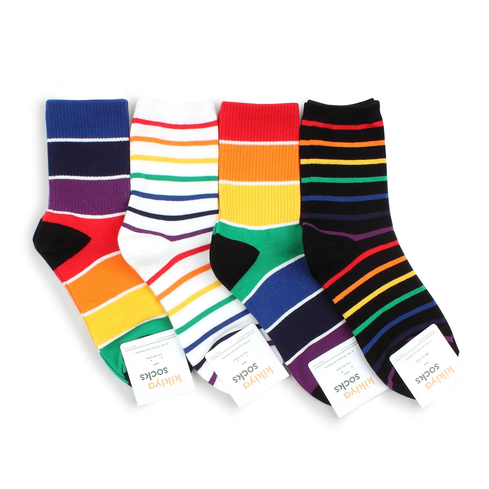 Colorful Fancy Socks Funny Street Fashion (Crew 4 pairs) AK14