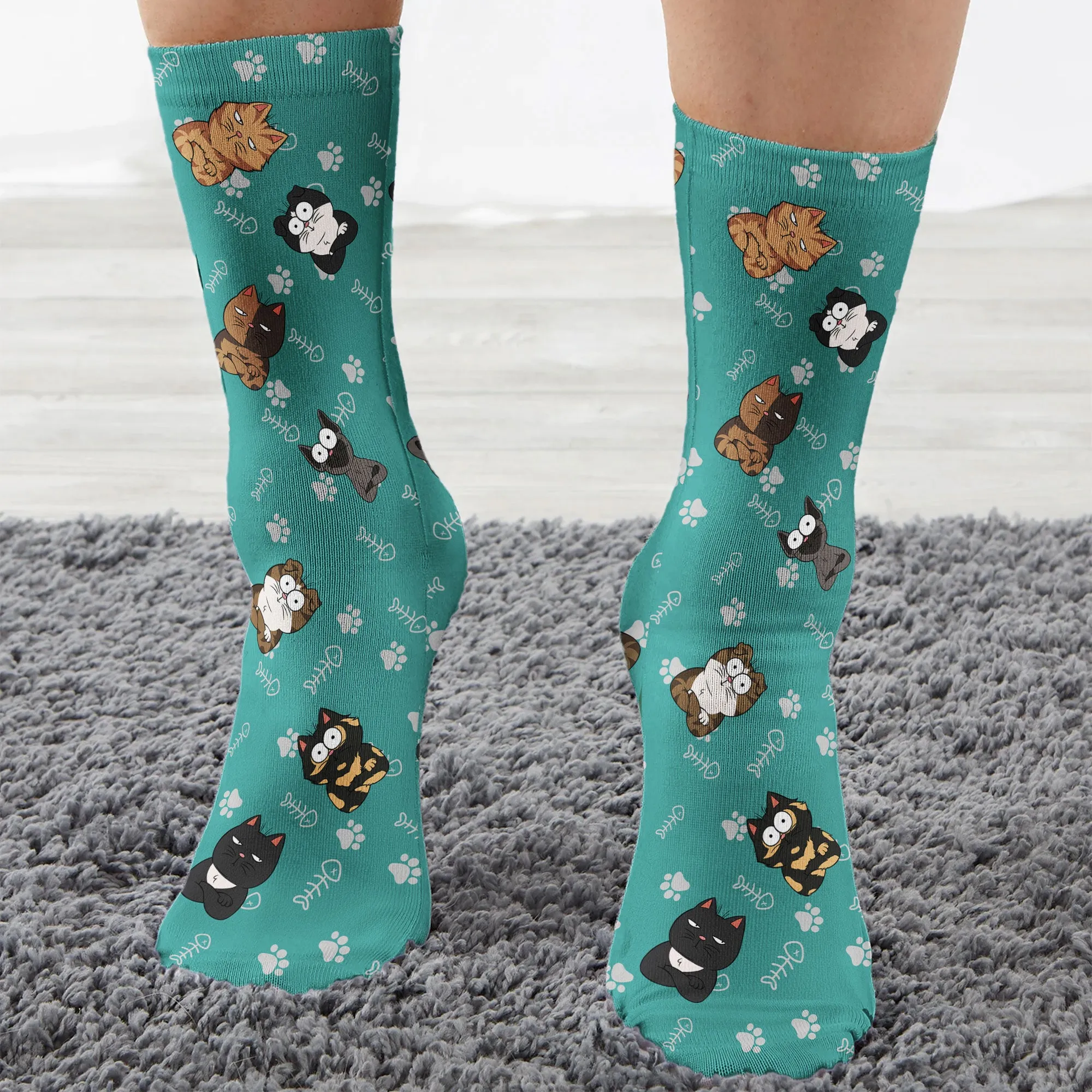 Colorful Paw - Personalized Crew Socks