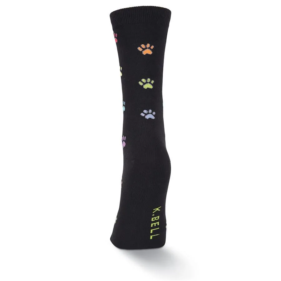 Colorful Paw Prints Socks (Women's)