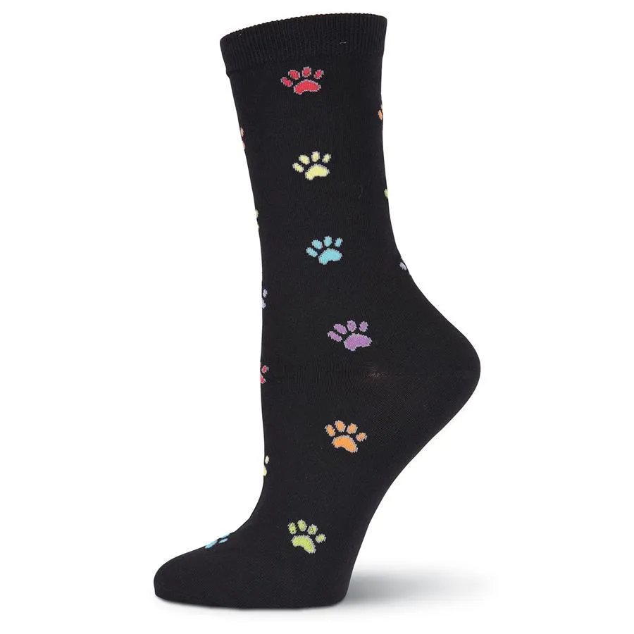 Colorful Paw Prints Socks (Women's)