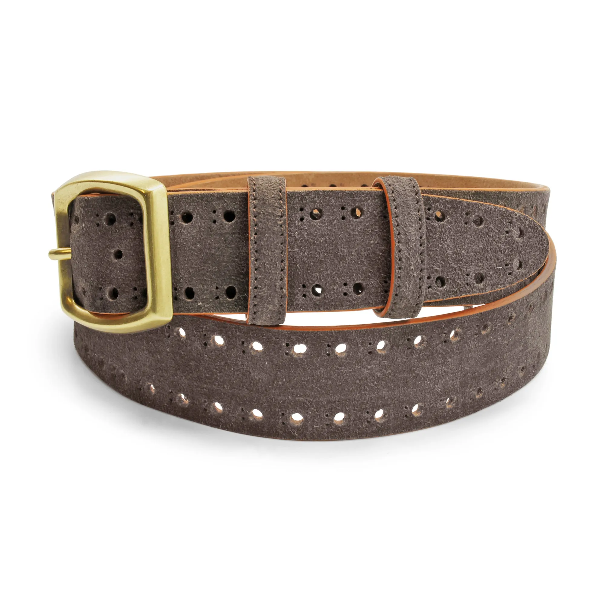 Dark Choc Suede Perforated Aspen Belt