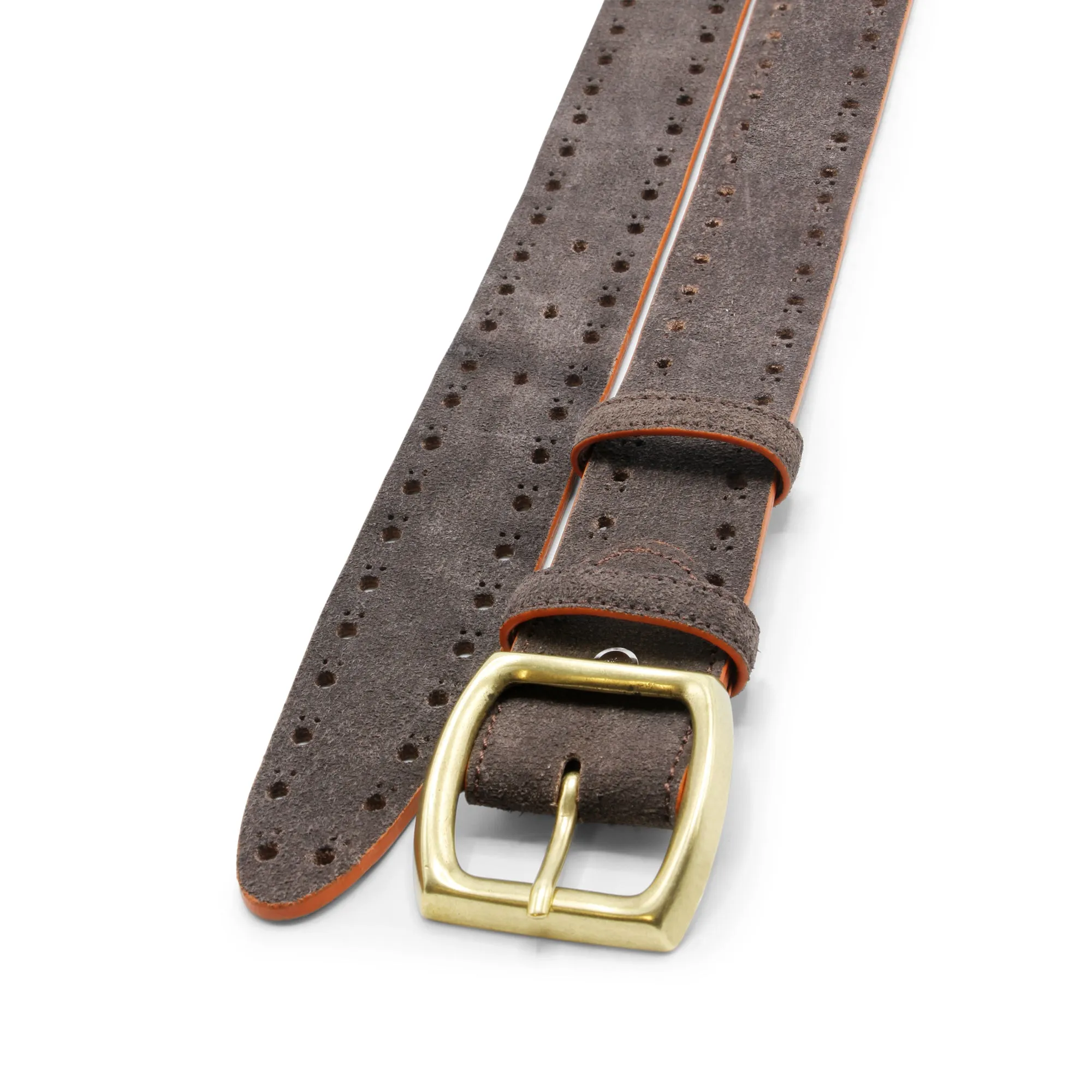 Dark Choc Suede Perforated Aspen Belt