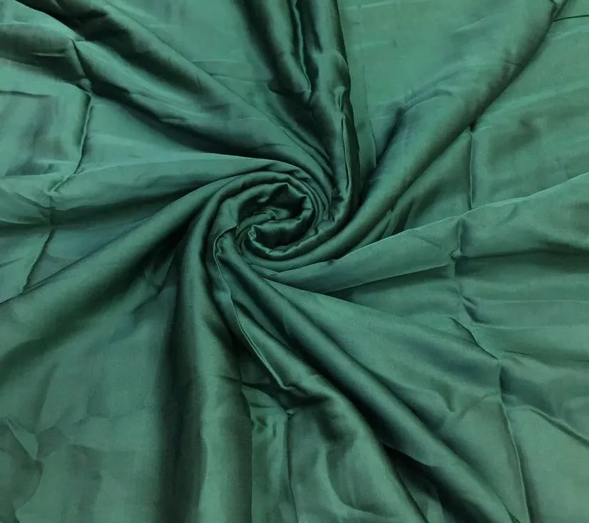 Dusty Green Plain Viscose Georgette Satin Fabric (Wholesale)