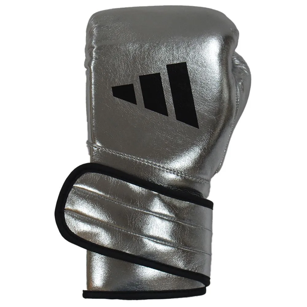 EXCLUSIVE ADIDAS PRO LINE METALLIC HOOK & LOOP BOXING GLOVES - SILVER