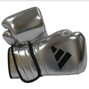 EXCLUSIVE ADIDAS PRO LINE METALLIC HOOK & LOOP BOXING GLOVES - SILVER