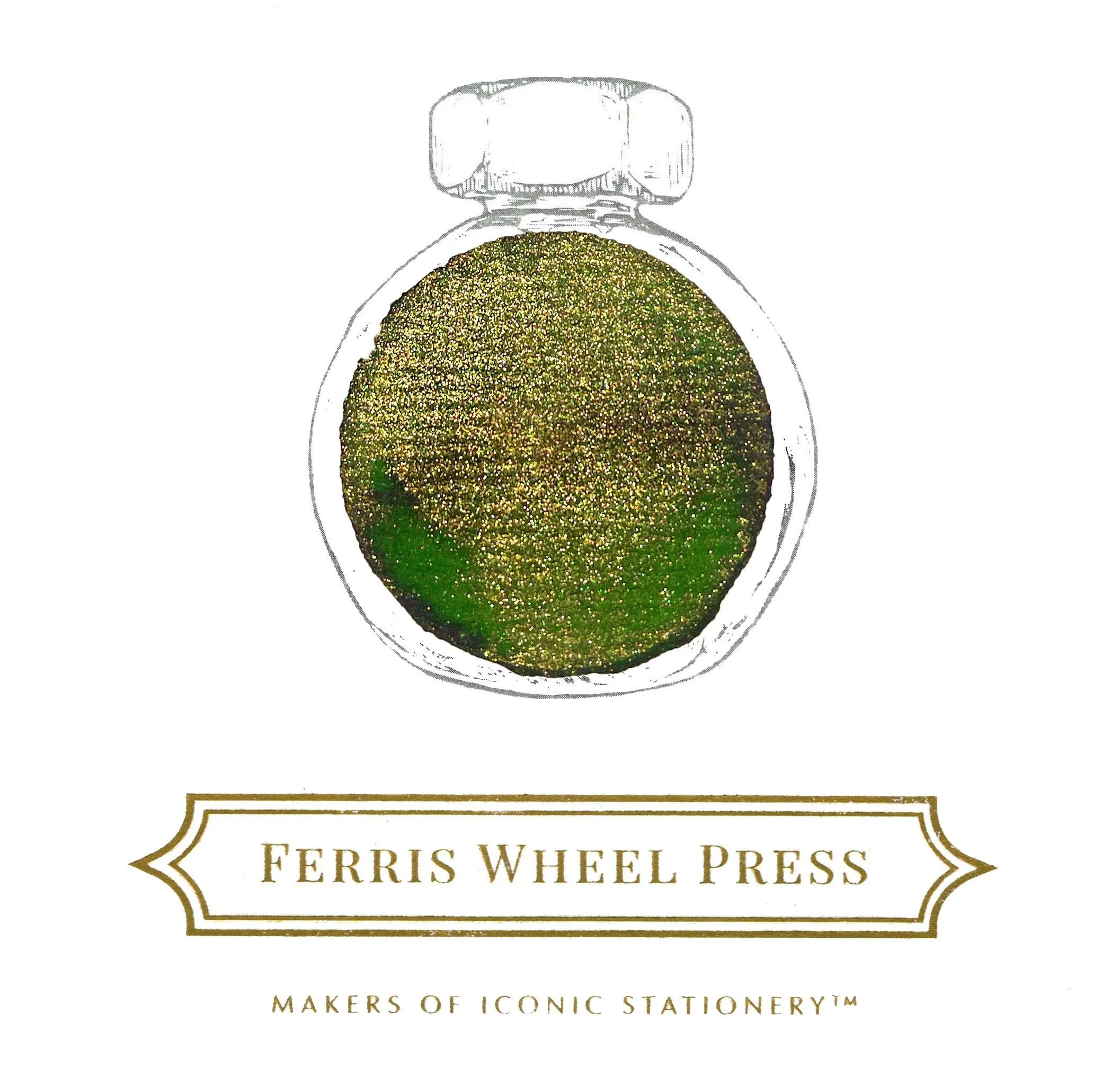 Ferris Wheel Press SUNLIT JADE SHIMMER Fountain Pen Ink Dip Pen Ink Calligraphy Ink  Bottle Ink | 38ml