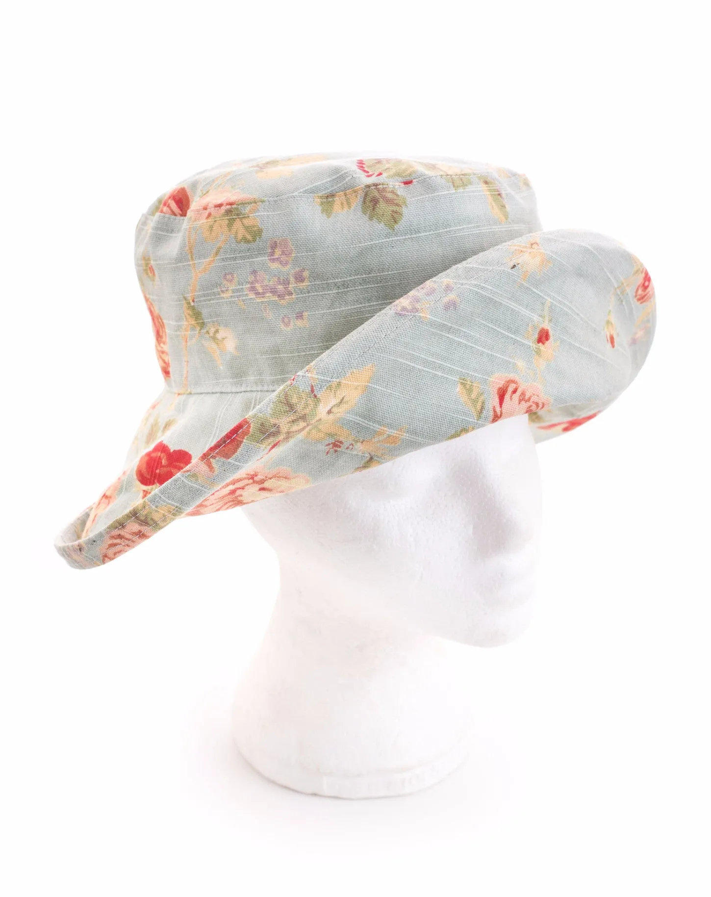 Floral Linen Sun Hat, wired brim