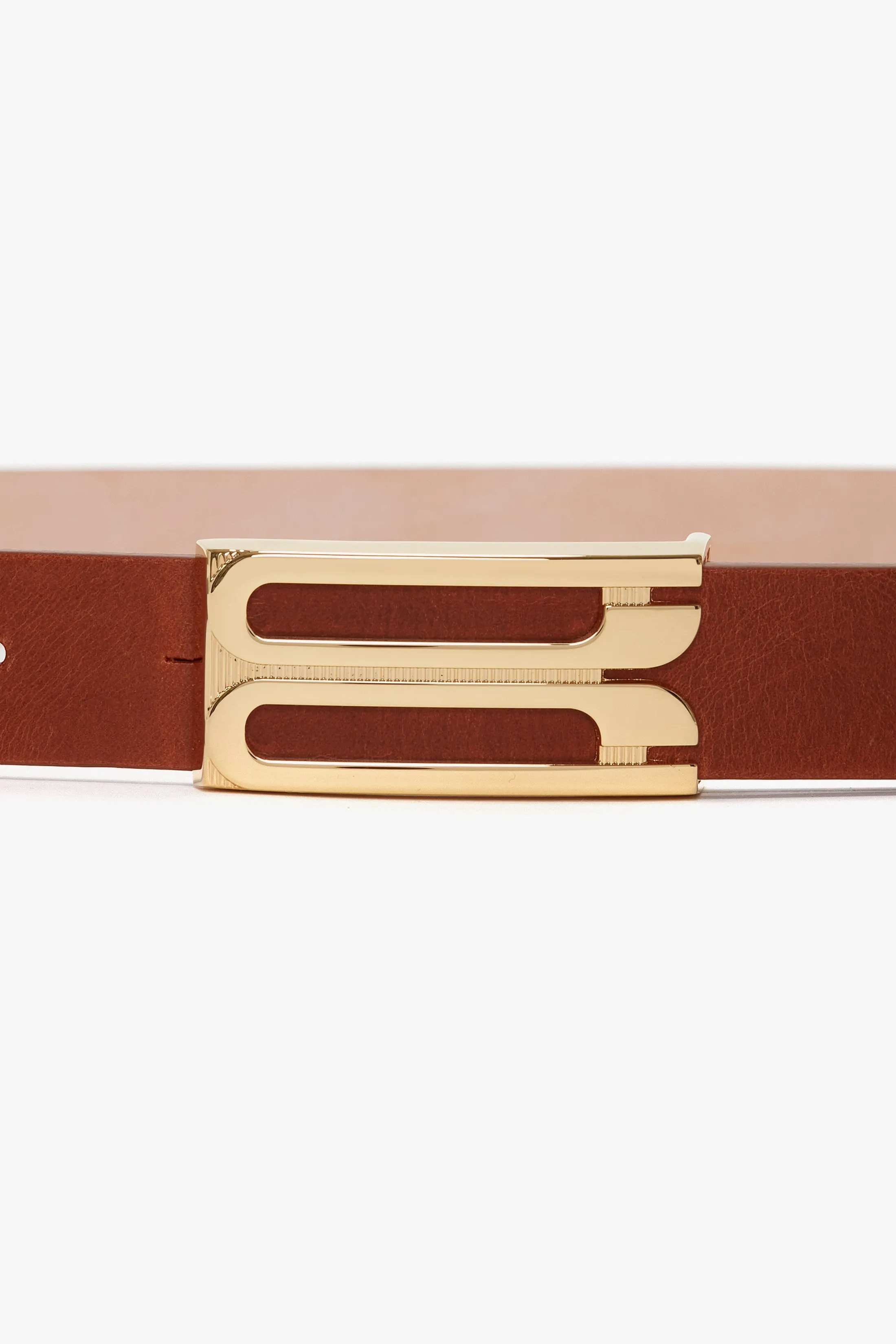 Frame Belt In Tan Leather