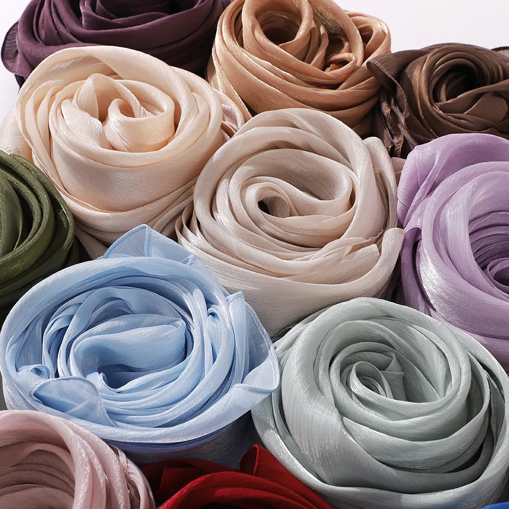 Glossy Silk Hijabs - 20 Shades