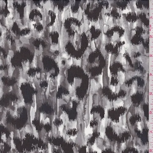 Grey/Black Animal Print Chiffon Fabric