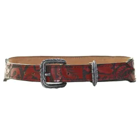 HATB23 - Red Antique Floral Hat Band