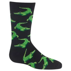 HOTSOX Kid's Alligators Crew Sock-Size 4-10 Lg/XL Youth