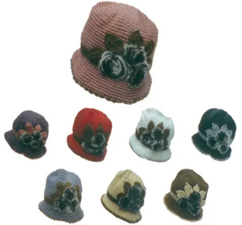 knit rimmed hats w/ floral adornments Case of 120