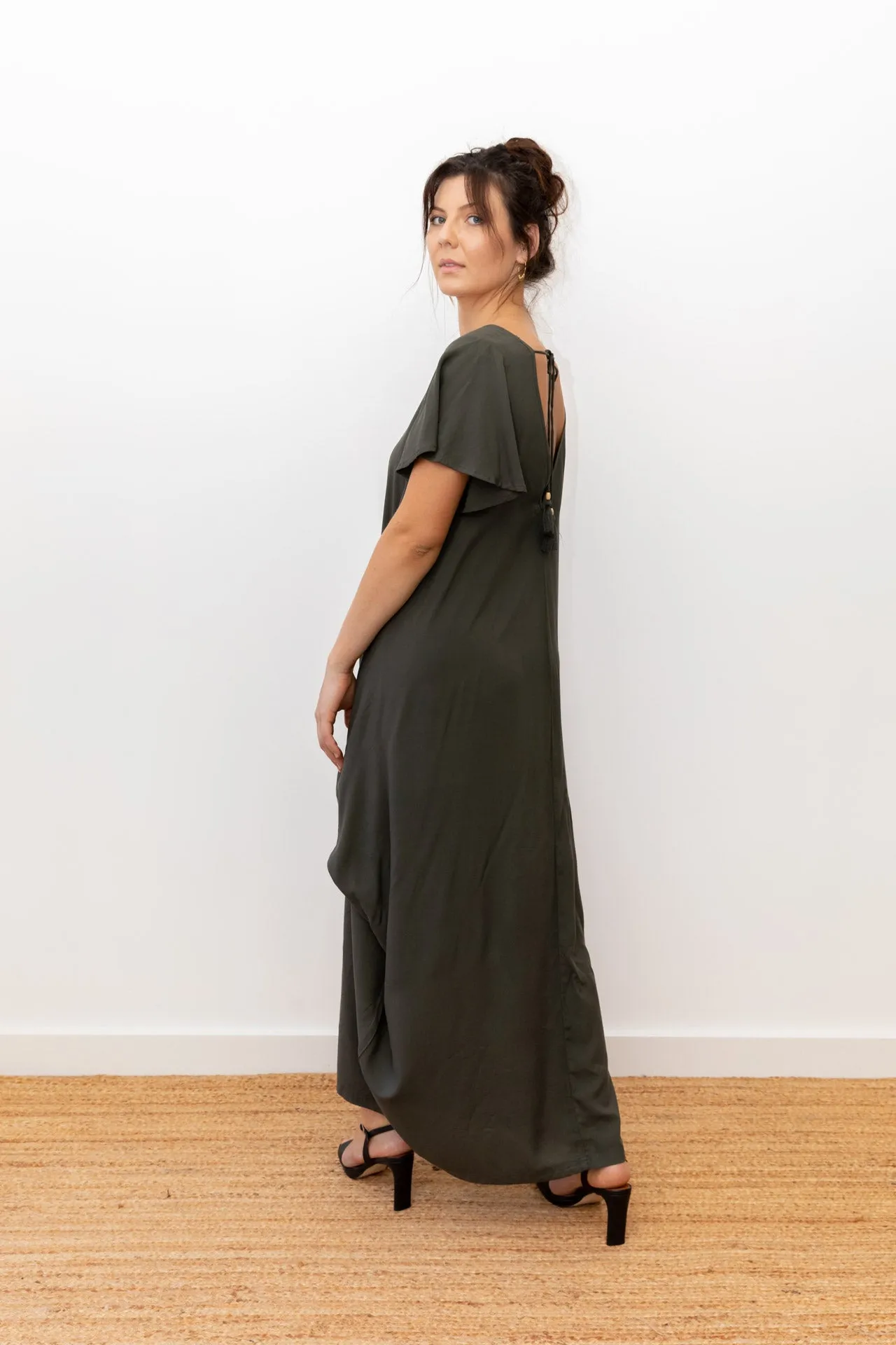 Maxi Wingdress Sleeved - ivy