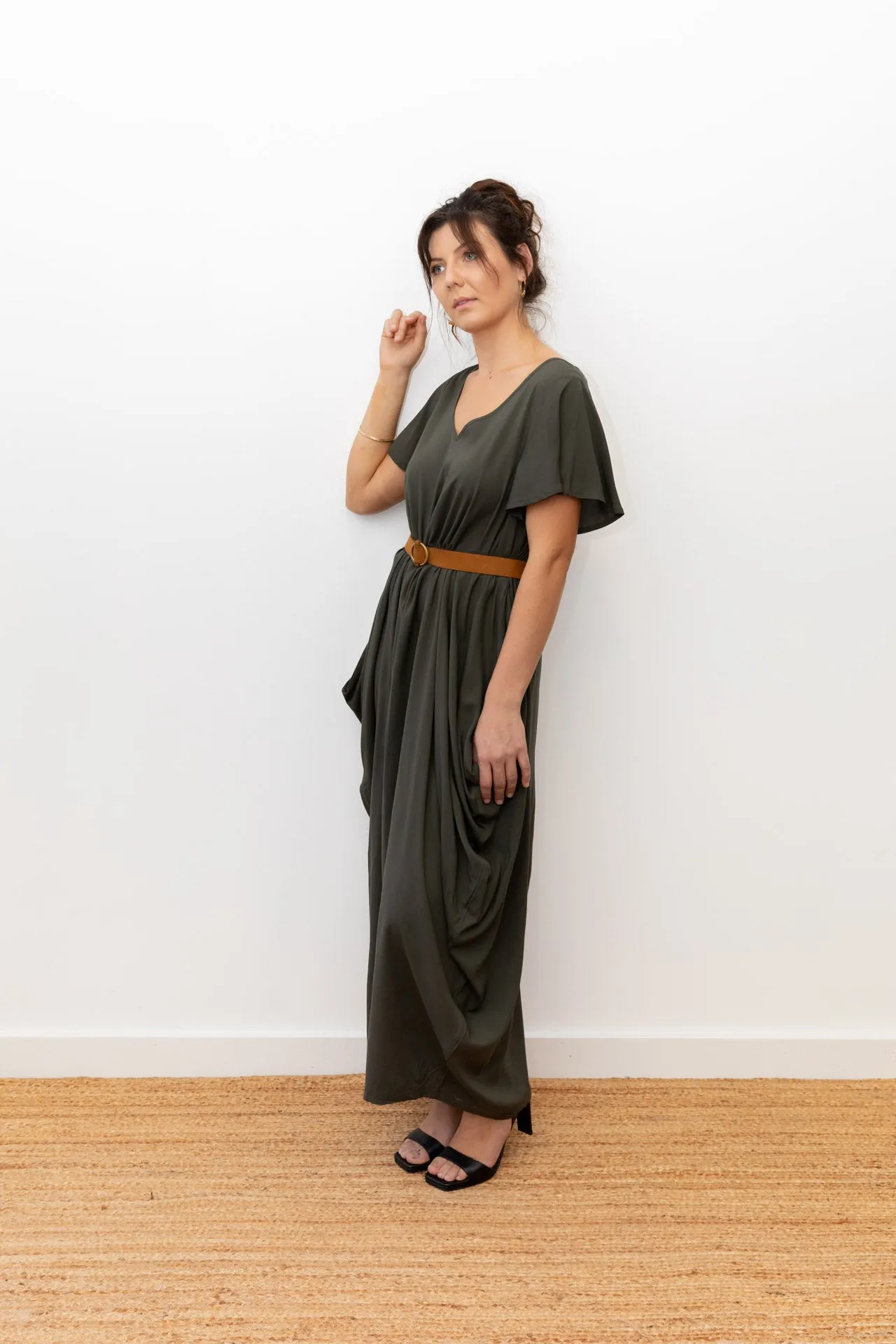 Maxi Wingdress Sleeved - ivy