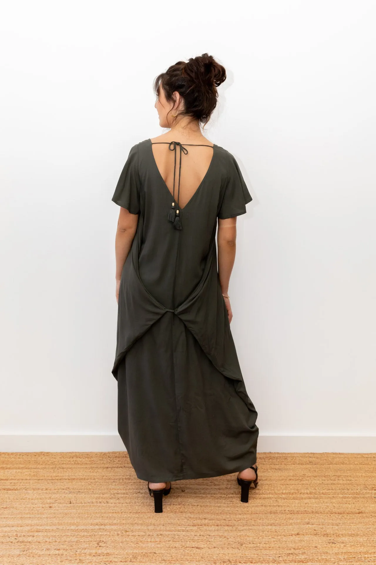 Maxi Wingdress Sleeved - ivy