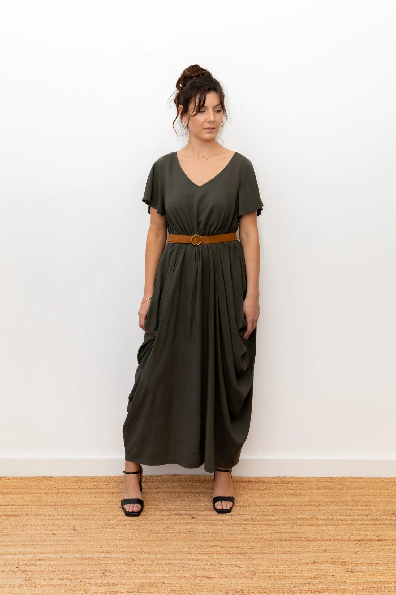 Maxi Wingdress Sleeved - ivy