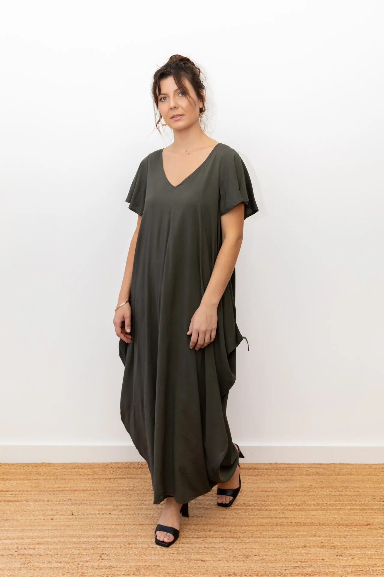 Maxi Wingdress Sleeved - ivy