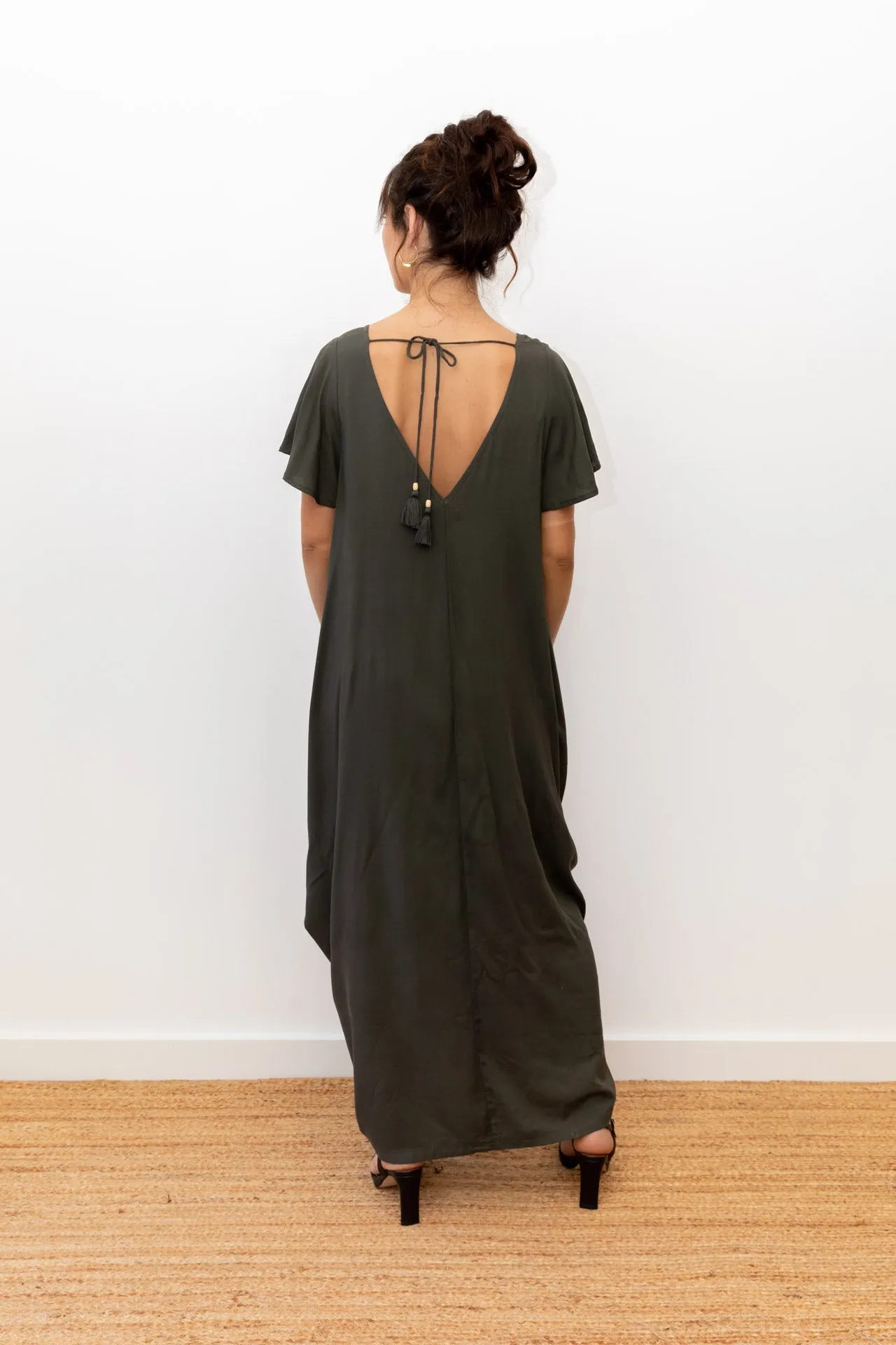 Maxi Wingdress Sleeved - ivy