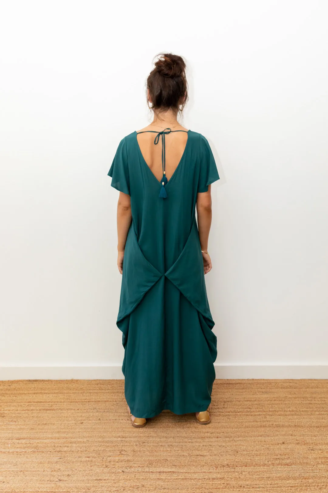 Maxi Wingdress Sleeved - teal