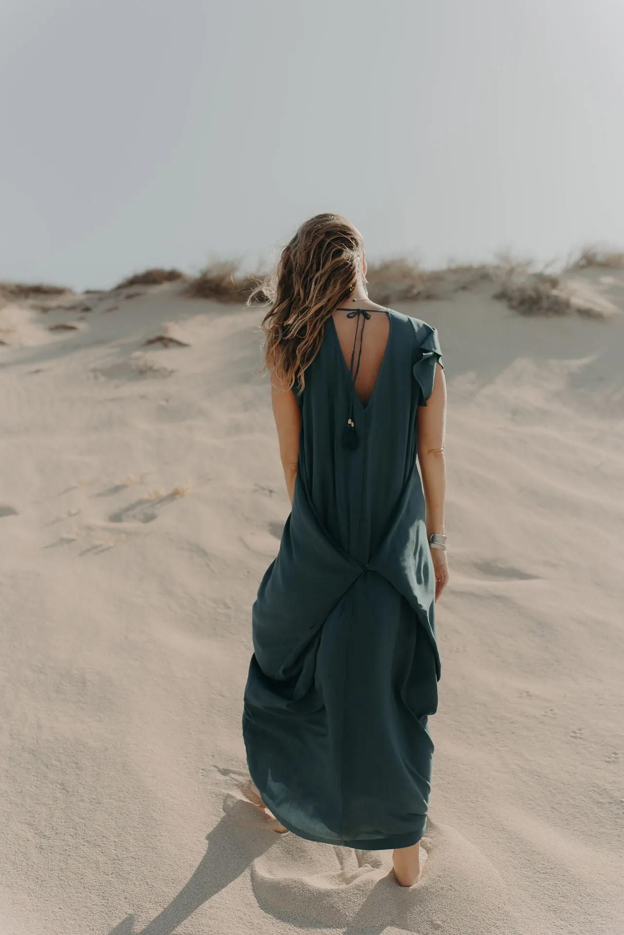 Maxi Wingdress Sleeved - teal