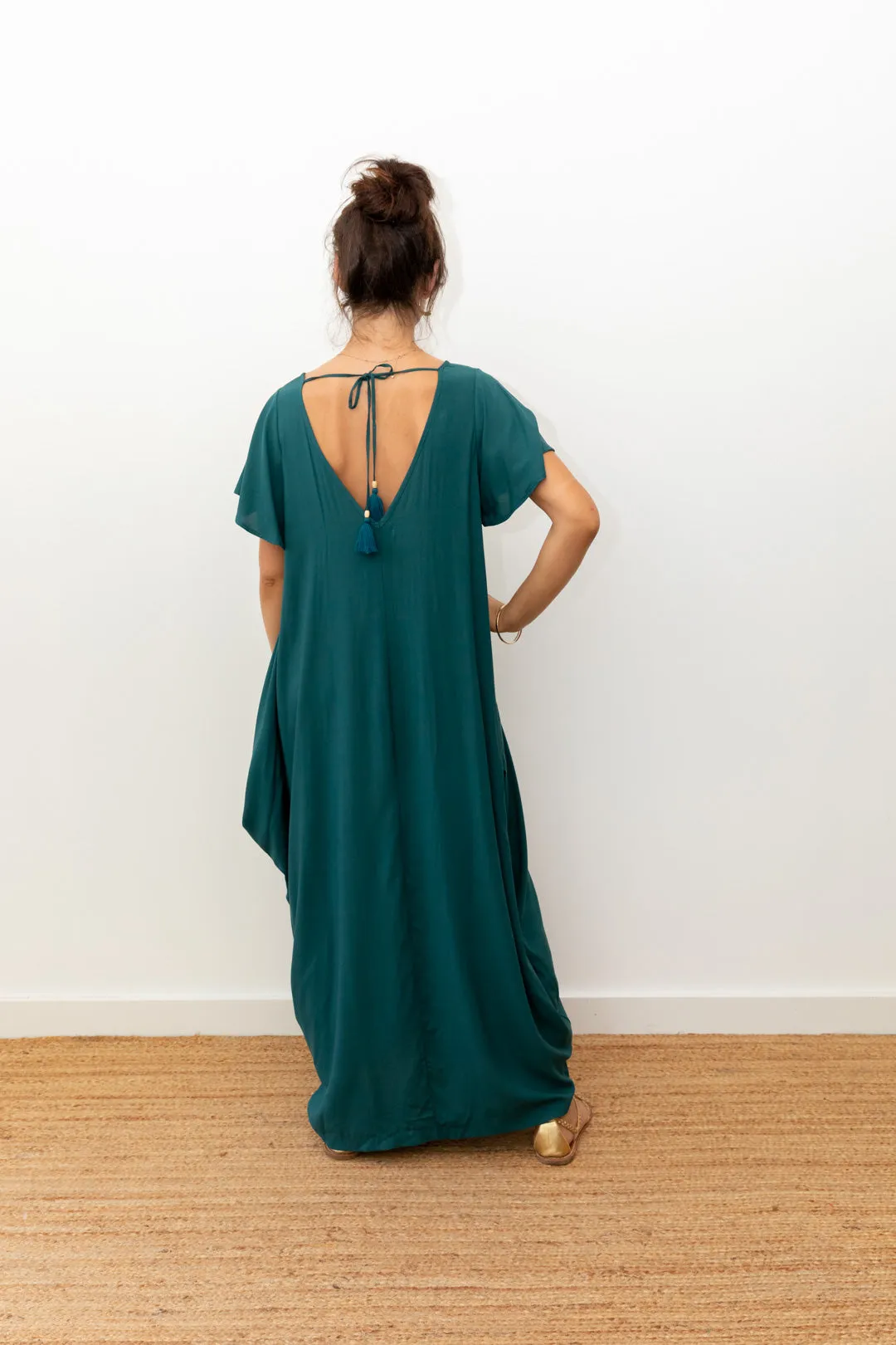 Maxi Wingdress Sleeved - teal