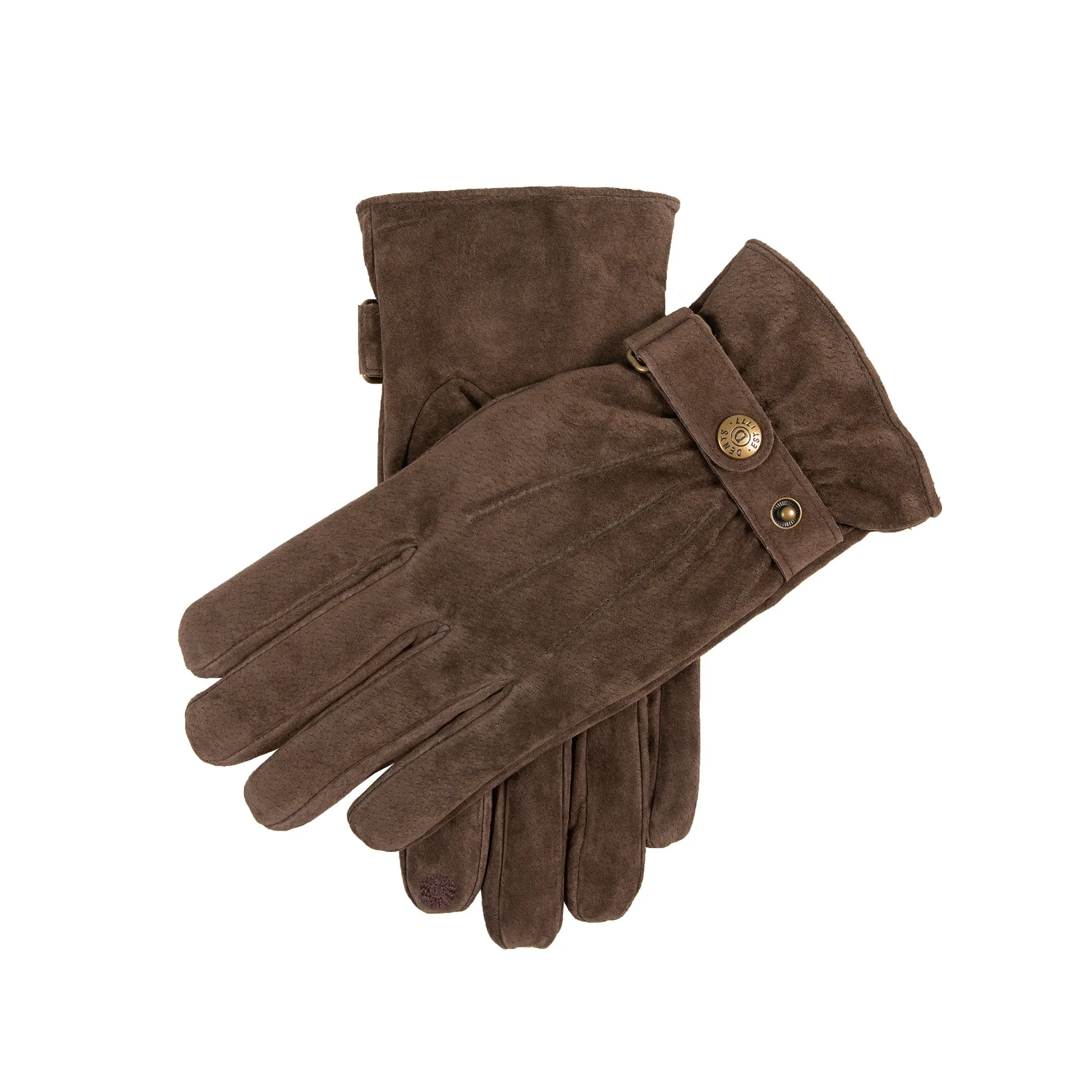 Men’s Touchscreen Water-Resistant Three-Point Fleece-Lined Suede Gloves