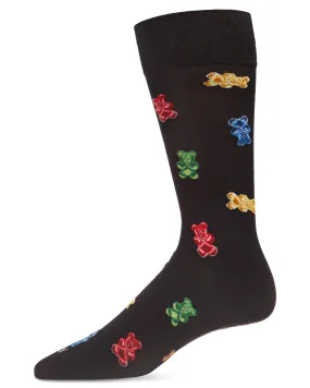 Men's Yummy Gummy Bears Bamboo Blend Novelty Crew Sock