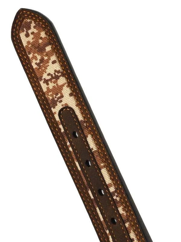 MF Western Ariat Mens Digital Camo Strap Aged Bark Overlay Belt Style A1030844