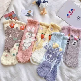 Miss June’s | Women’s | 1 pair | Floor socks | Cute | Fuzzy | Home wear | Warm | Soft | Gift Idea | Casual | Cozy| Animals| Comfort | Winter