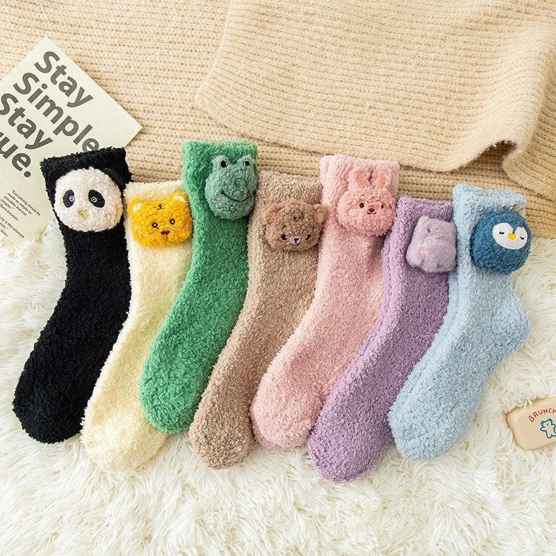 Miss June’s | Women’s | 1 pair | Floor socks | Cute | Fuzzy | Home wear | Warm | Soft | Gift Idea | Casual | Cozy| Animals| Sleep | Winter