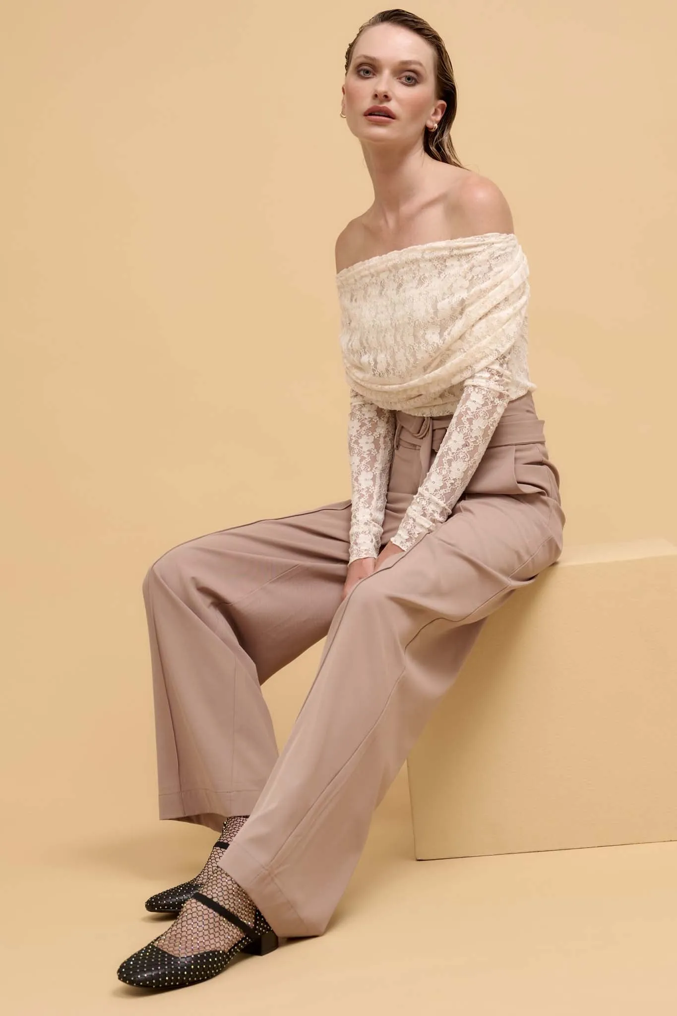 Move the Needle Double Belted Wide-Leg Pants