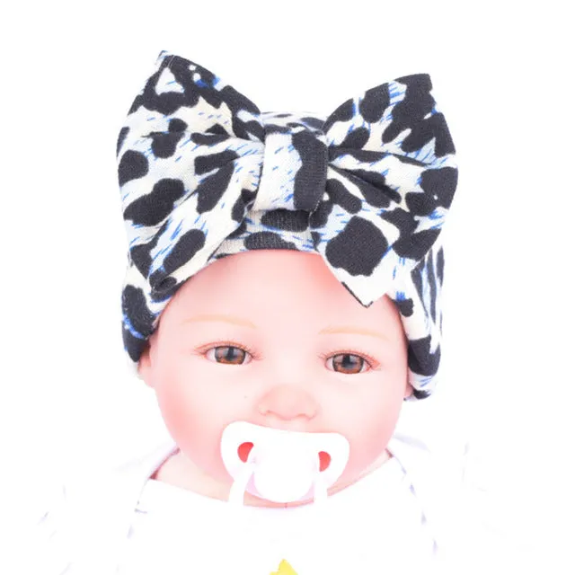 Newborn Baby Hat Flower Bow-Knot Print